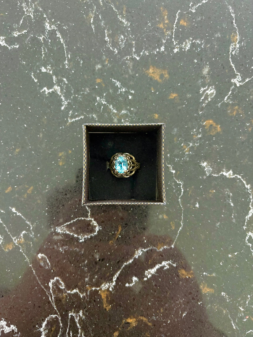 Silver Ring With Blue Stone