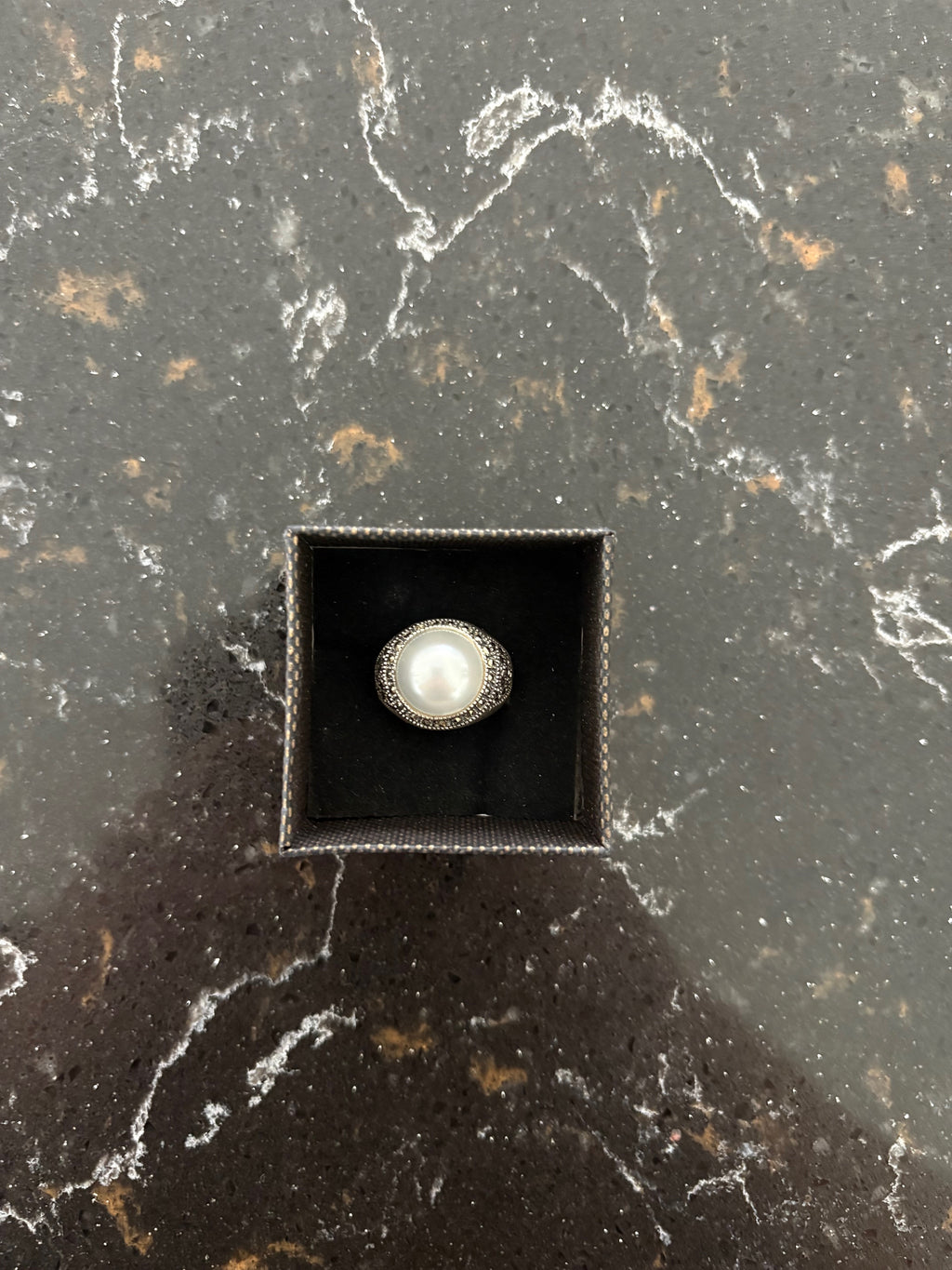Silver Ring With Pearl Stone